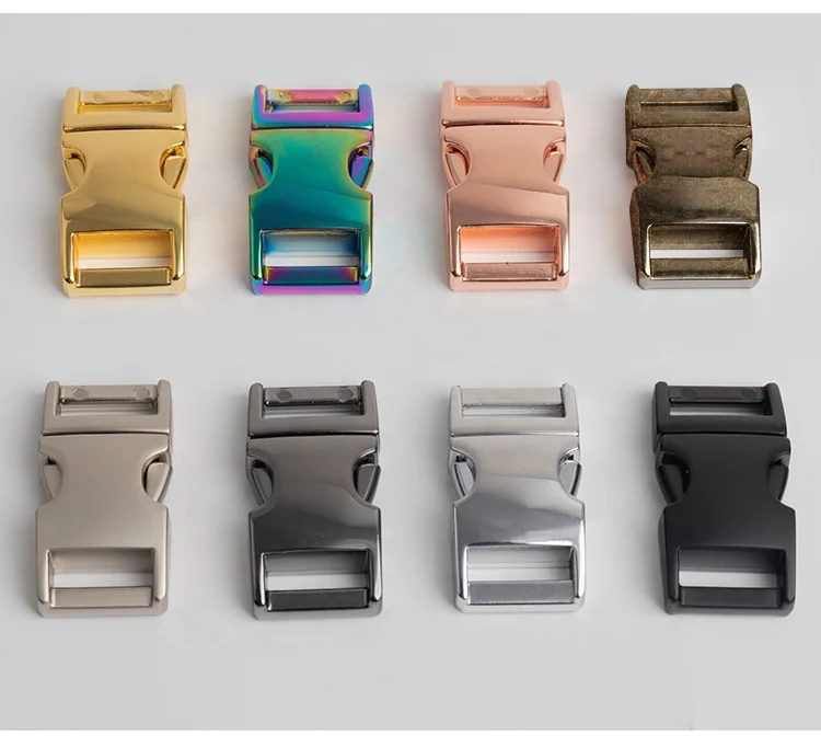 2024 TANAI Pet Collar Metal Hardware dog collar metal pet Rose Gold Side Release Buckle And Tri-glide dog collar