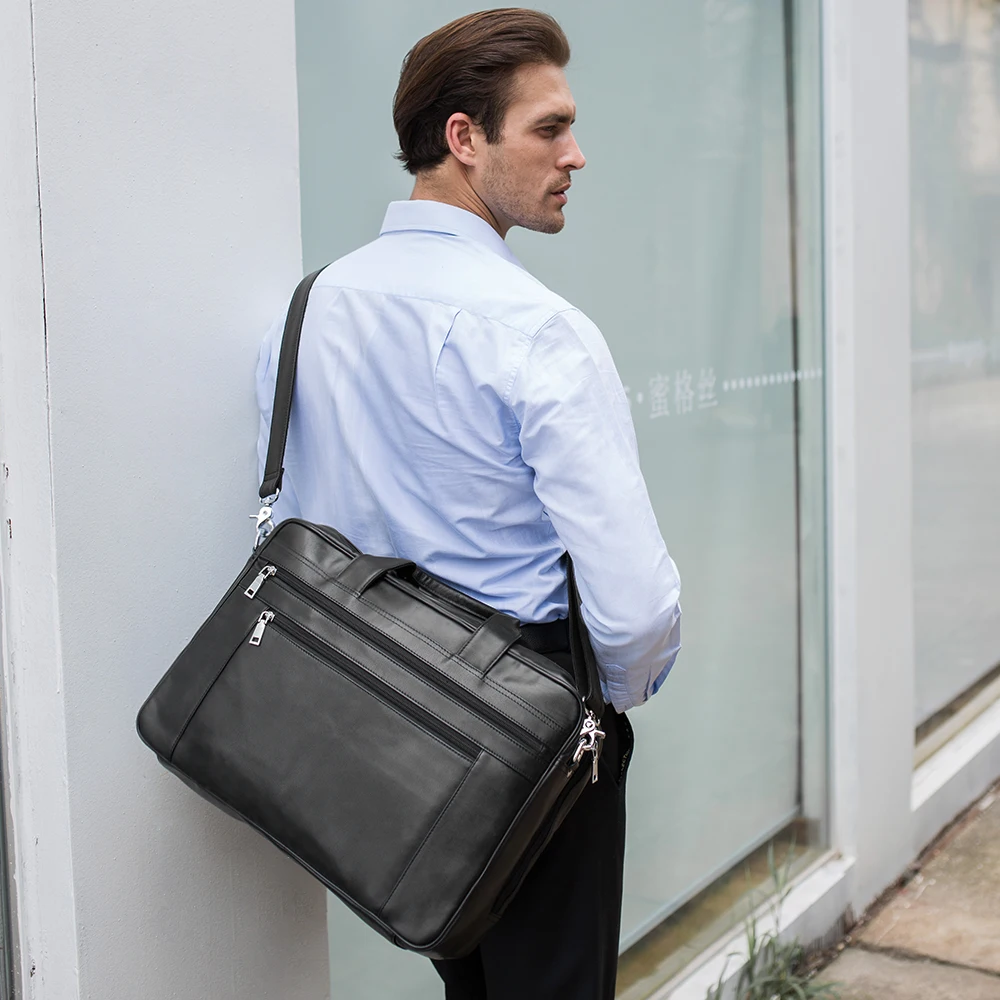 Мужской кошелек Tiding высокое качество цвета: черный для бизнеса; Мужская обувь на плоской подошве сумка адвокат читать из коровьей кожи Портфели кожаные портфели мужчин