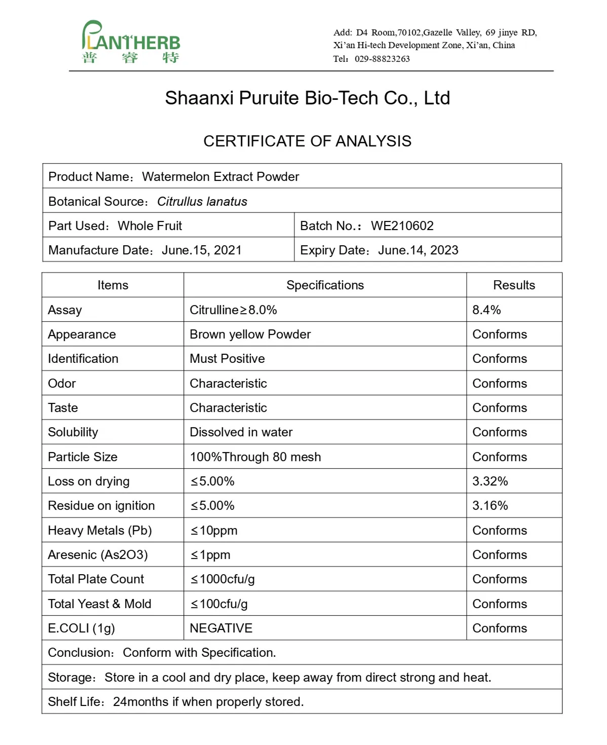 Watermelon Peel Extract Water Soluble 8% Citrulline Watermelon Rind Extract