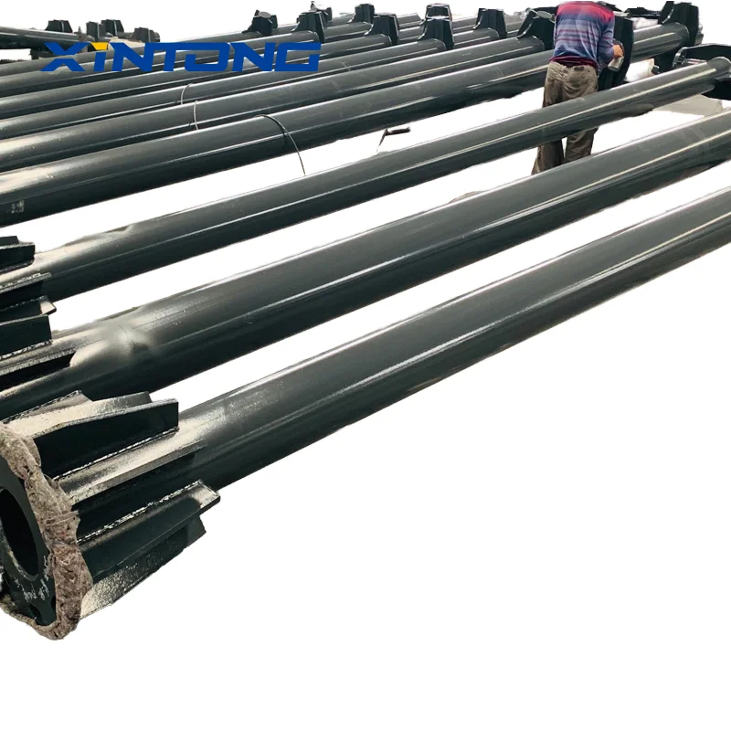 XINTONG 12Meter Double Arm Solar Street Light with Hot Dip Galvanized Steel Pole round Lamp Pole Garden Road Square Applications