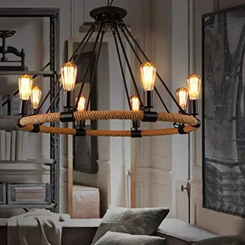 Hotel chandeliers pendant lights lighting chandelier hemp rope pendant lamps chandelier