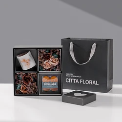 Immortal flower dried flower scented candle Luxury gift box set for Wedding decoration tabletop ornaments with hand ceremony