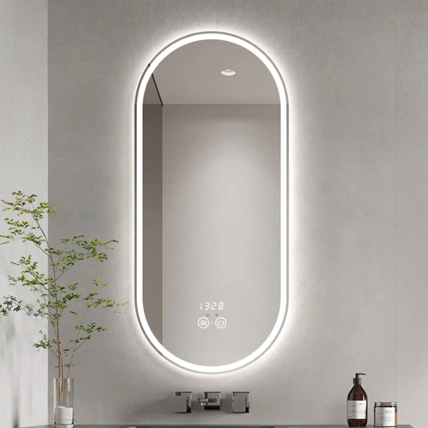 LED Wall Smart Mirror Modern Design Full-Length Salon Mirror with Illumination Anti-Fog Dressing Espelho for Bathroom IP44 Rated