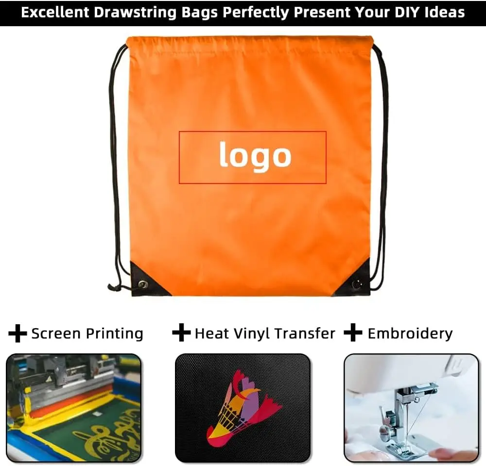 XP-Promos Durable Sports Backpack Soccer Basketball Fitness Cinch For Swimming Pool Gym Drawstring  Bag for Promotion Advertise