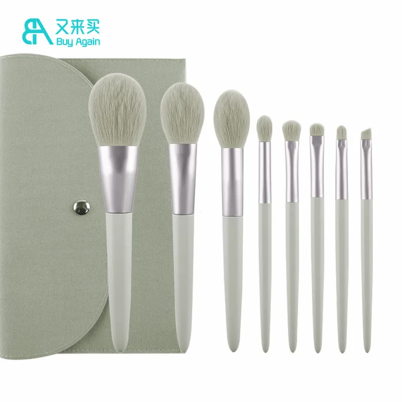 Buy Again 2021 new luxury 8pcs makeup brushy organizer makeup brushes set the matcha green