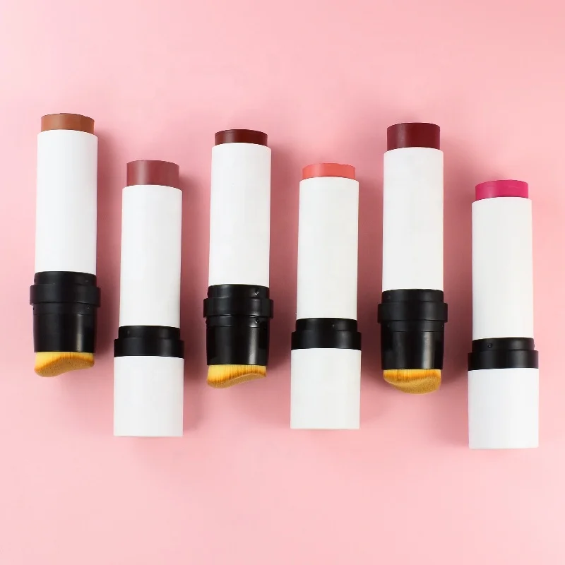 Organic Vegan Blush on Cheek Lips Natural Waterproof Moisturizer Matte Cream Blush Private Label Blush Stick with Brush