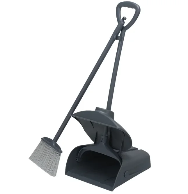 Aluminium long handle plastic broom and dustpan with cover