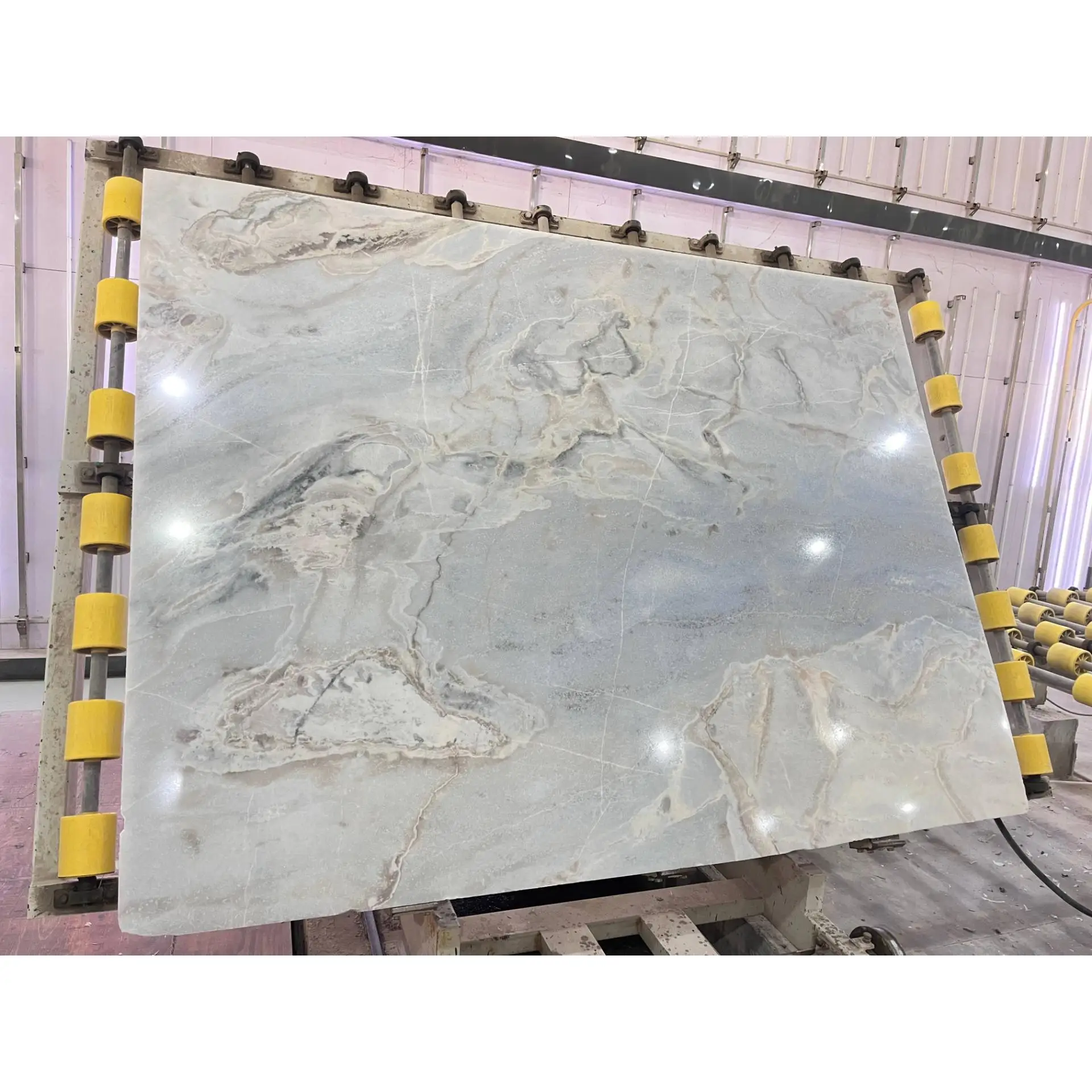 Customizable Size Non-slip Polished Blue Marble Wall Panels for Dining Table Wall Floor Decoration