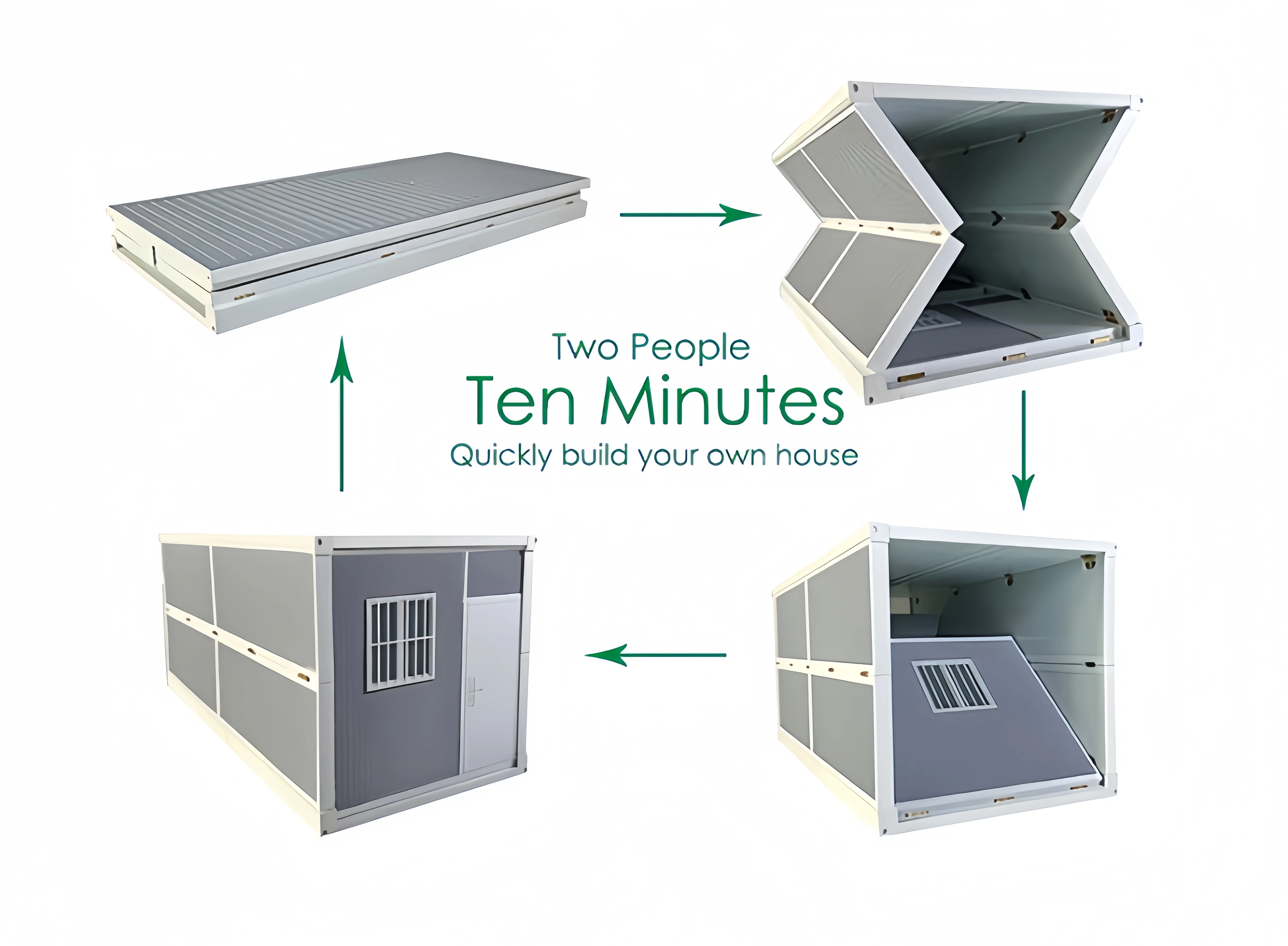 Portable Foldable Office Container Accommodation Cabin Prefab Packing 20 Footer Container House