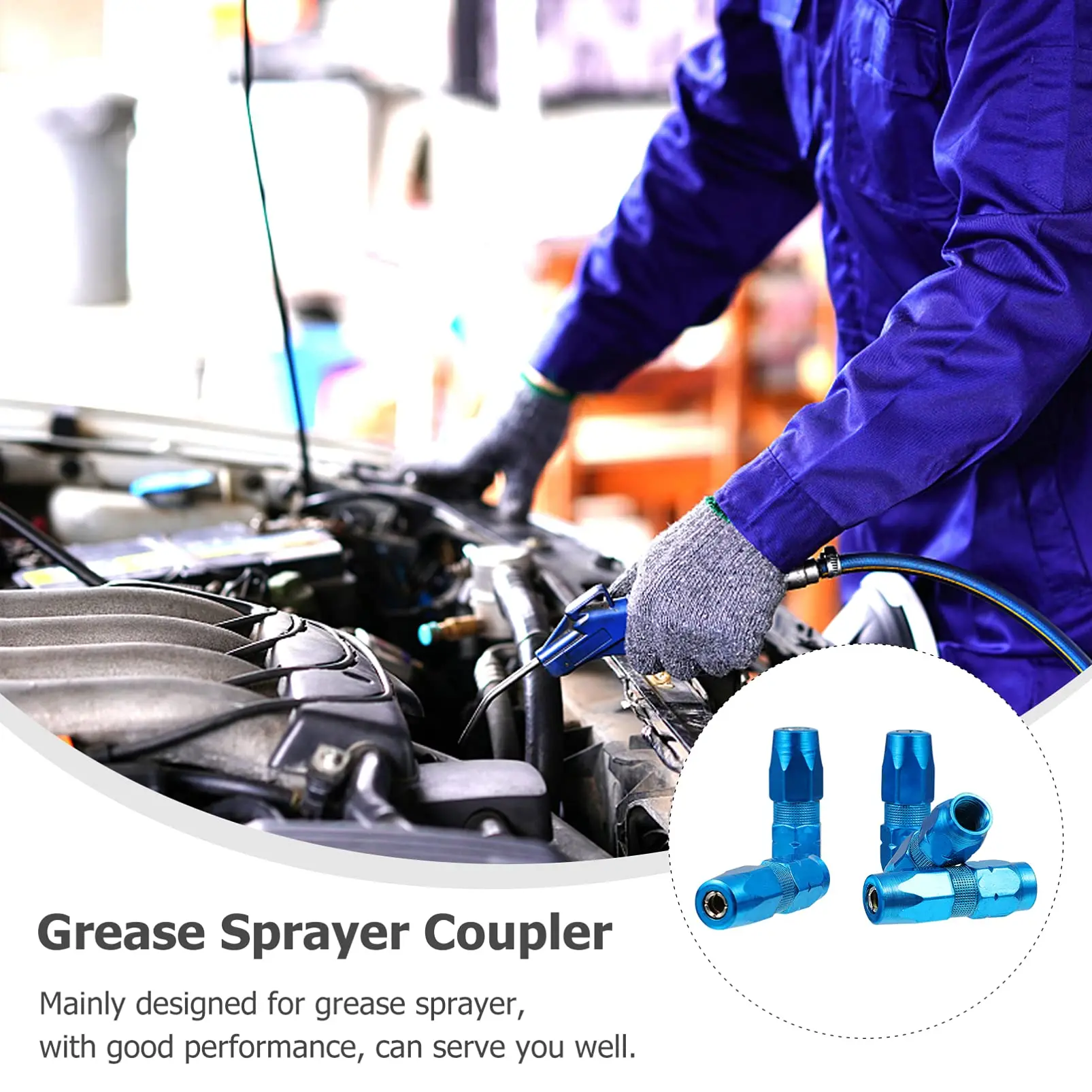 Grease Fitting Replacement Grease Locking Coupler Nozzle Tip Sprayers Accessories Blue
