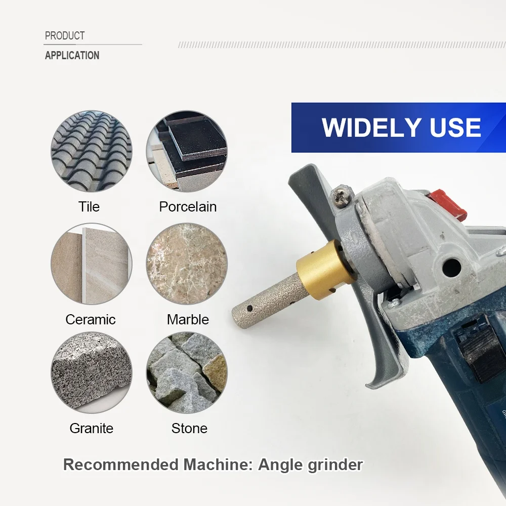 Vacuum Brazed Diamond Finger Bits Milling Cutter for Drilling Enlarging Shaping Existing Hole on Ceramic Marble Granite