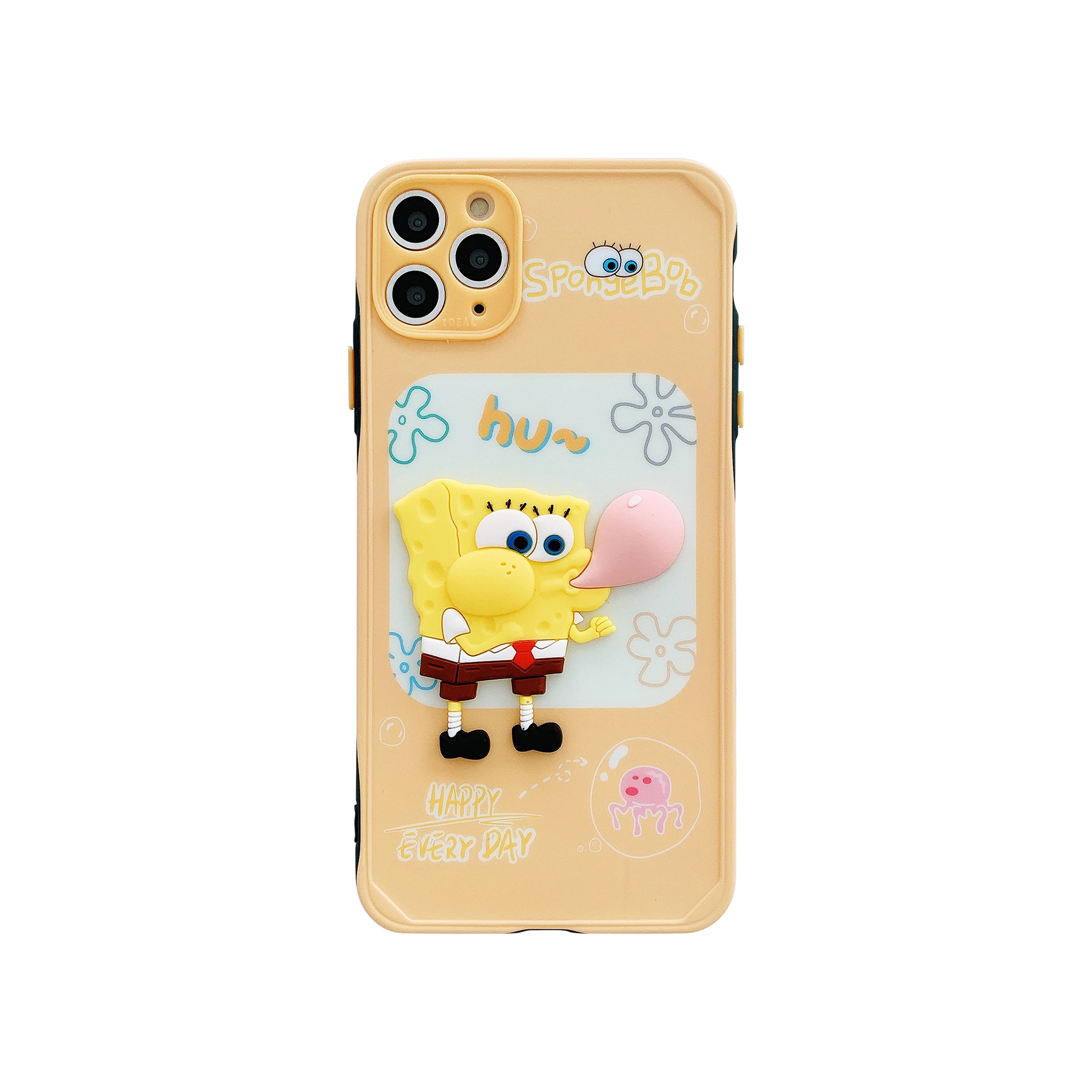 Best quality Cartoon cute bubble blowing SpongeBob 3D Cell Phone Case for iphone 13 pro max