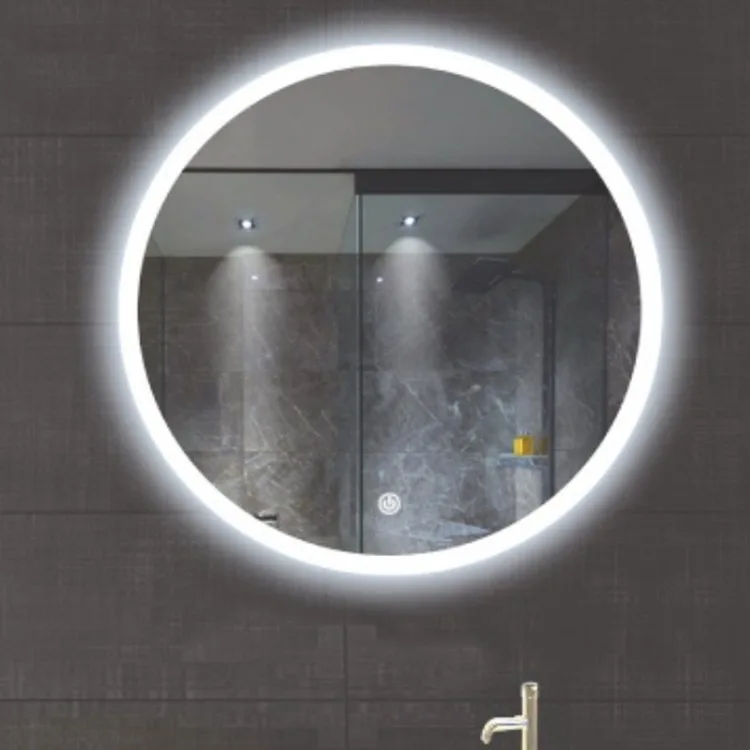 Wholesale Modern round led mirror wall mounted touch switch screen smart mirror for bathroom with mirror led light
