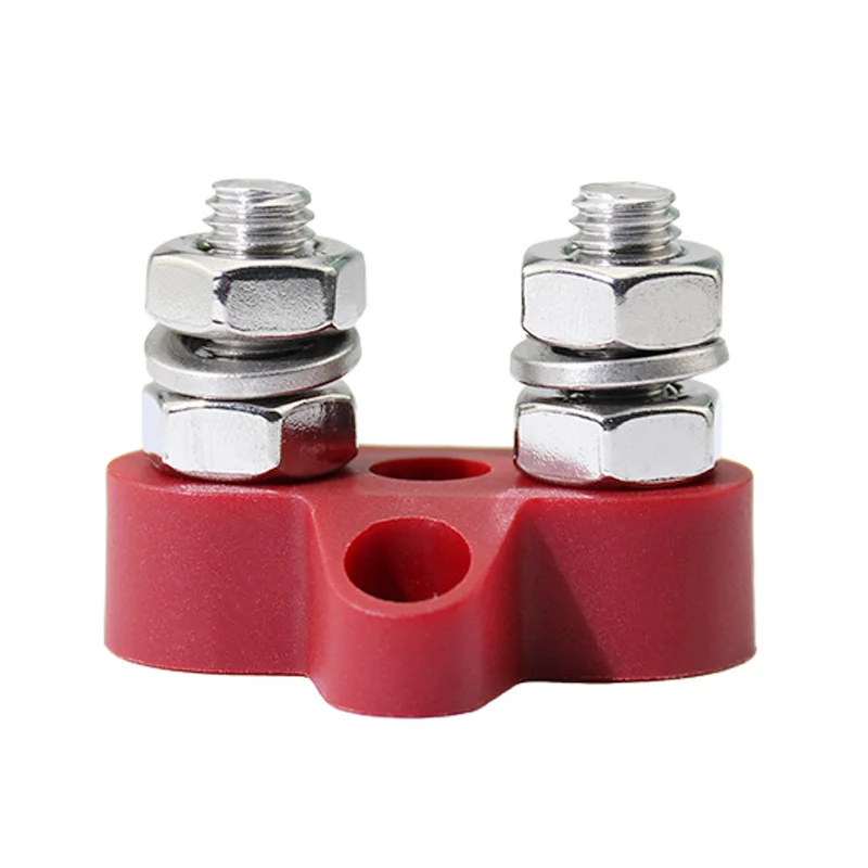 Stud M6  Dual Negative Positive Terminal Block Stainless Steel Wire Screw Terminal Bar RV For Boat