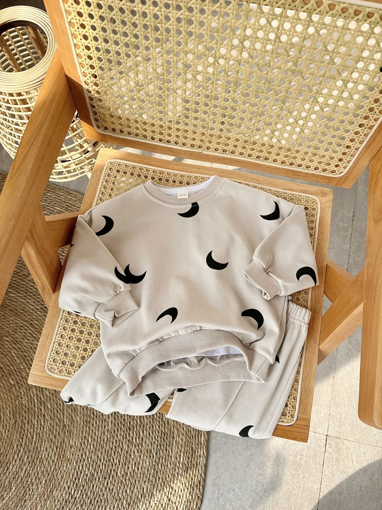 2024 Moon Print Long Sleeve Tops and Pants Children Clothes of Girls