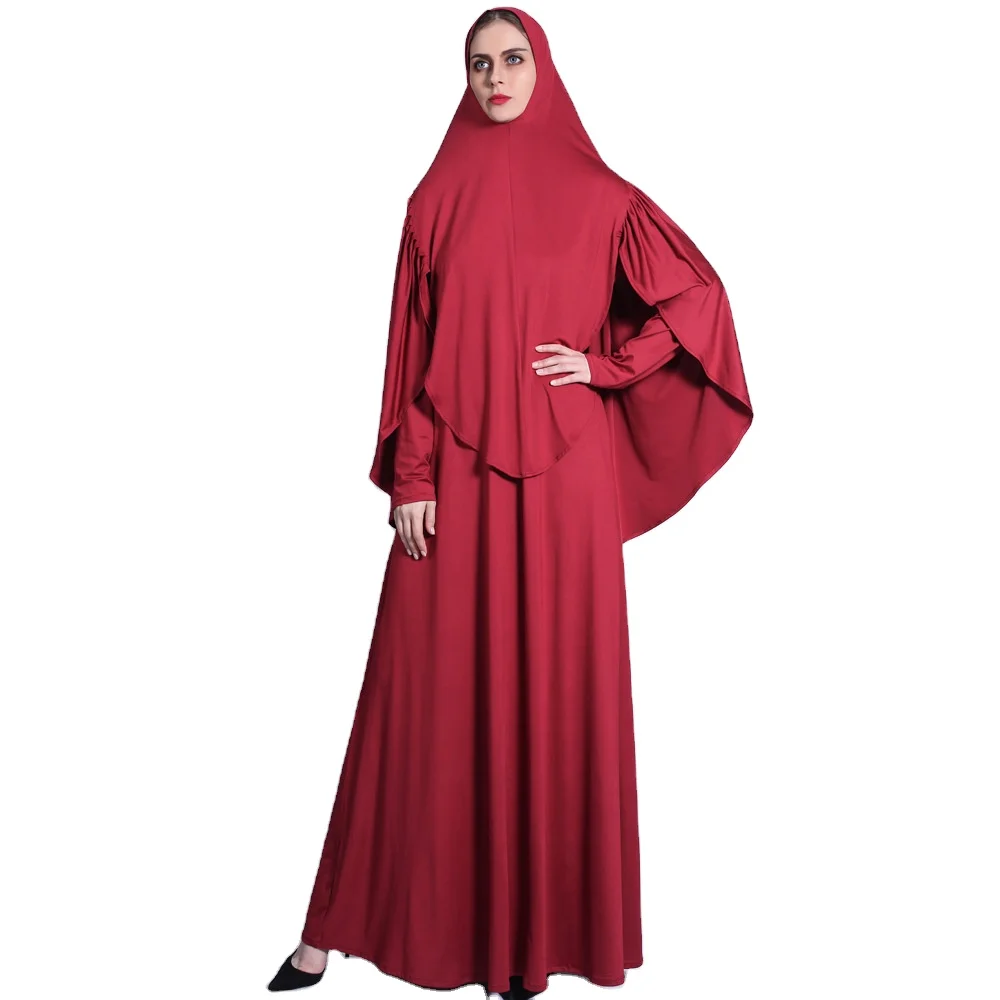 Ramadan Hooded Muslim Women Hijab Dress Prayer Garment Jilbab Abaya Long Khimar Eid Gown Abayas Skirt Sets Islamic Clothes Burka