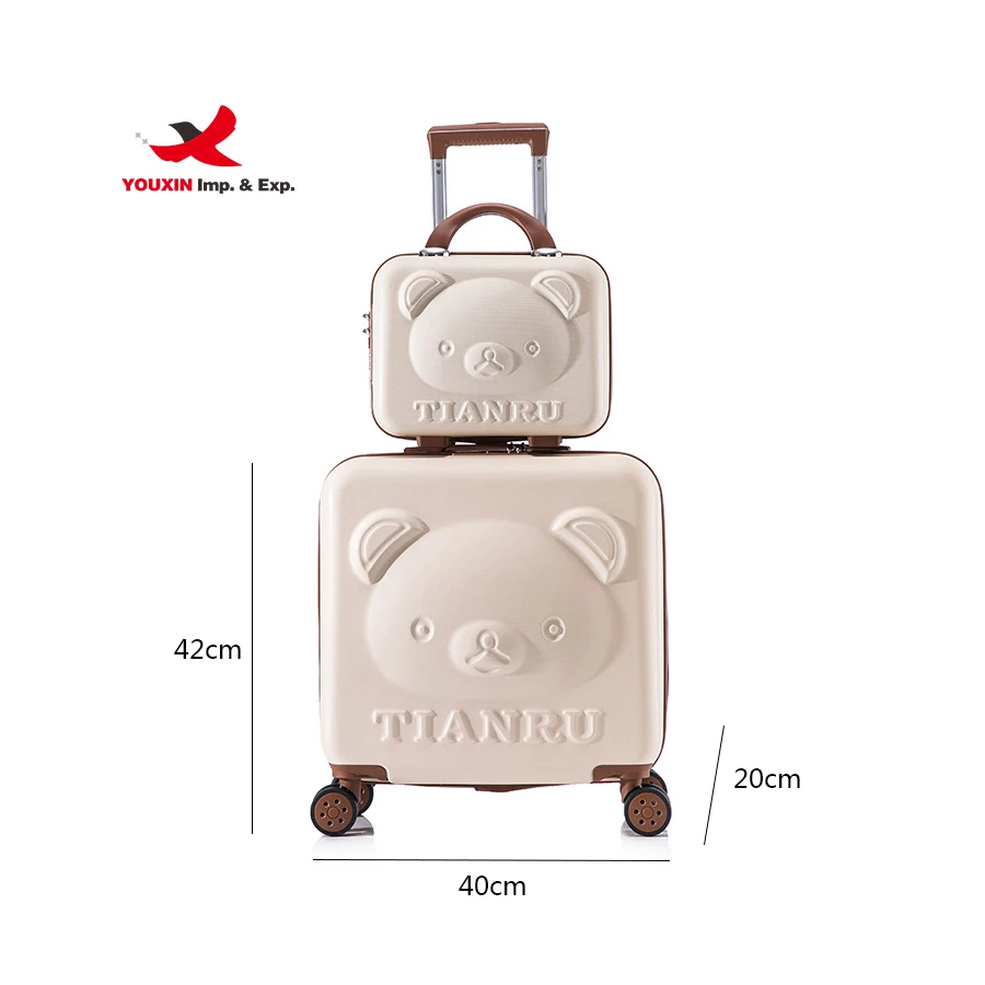 Fashionable Cartoon Travel Suitcase with Hand Bag Trolley Bag Fashion Women Suitcase Rolling Luggage set