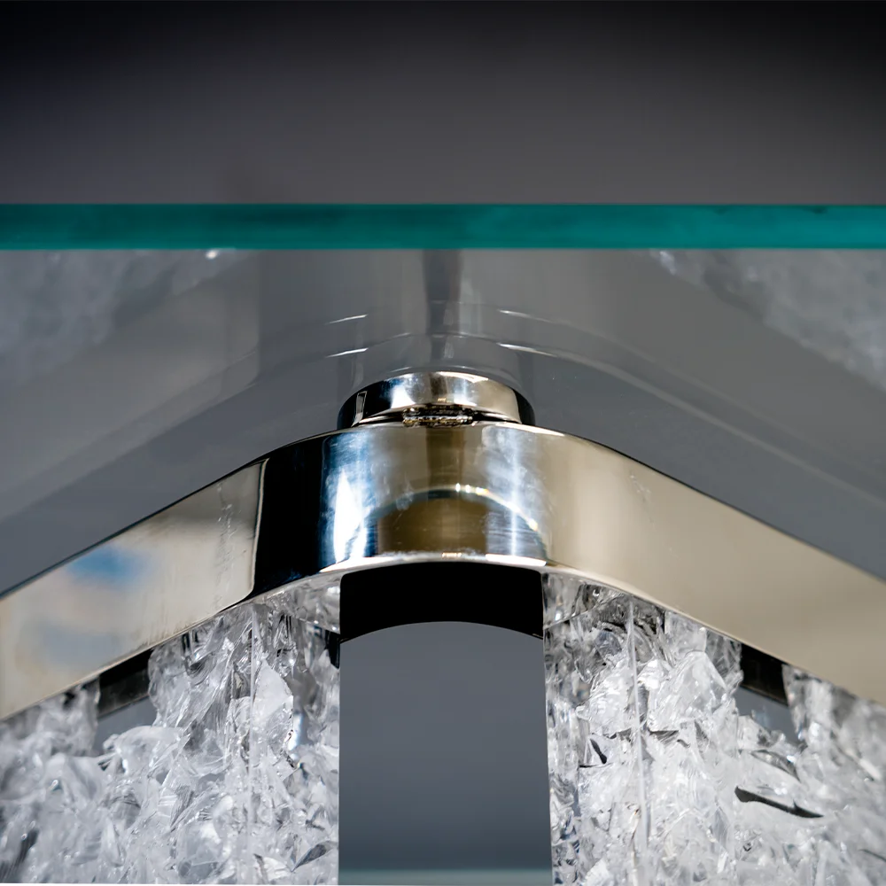 Acrylic Resin Modern Luxury Gold Metal Tempered Glass Top Mirrored Mesas de Entrance Entry Entryway Hallway Table Console Tables