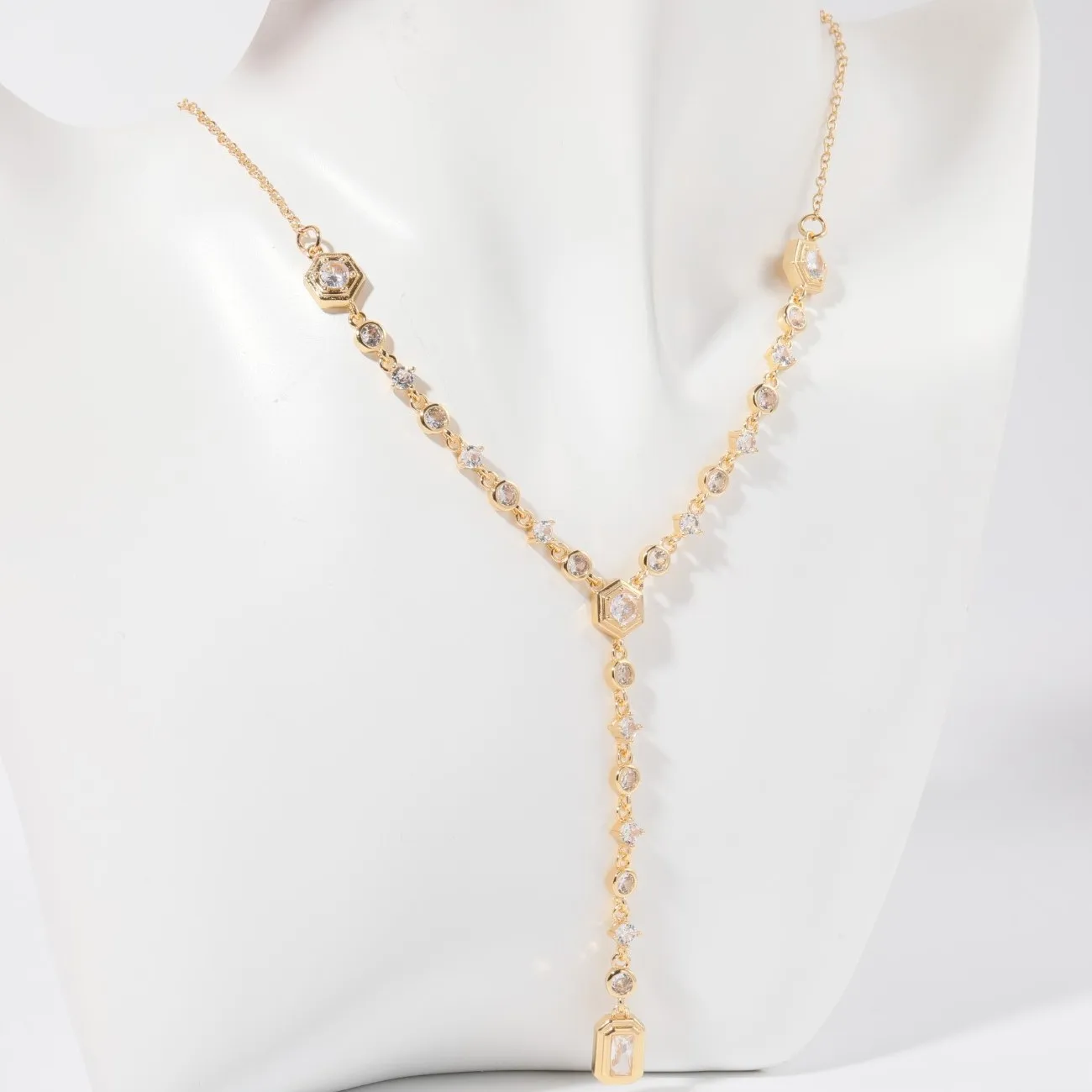 stainless steel zircon oval round pendant necklace simple ins fashion furnace vacuum plating