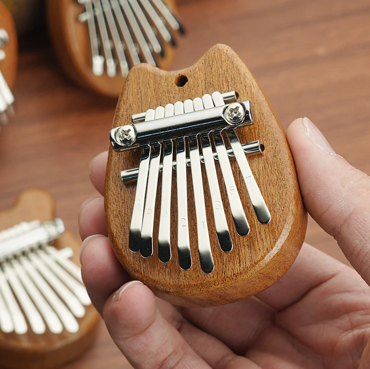 Solid Wood Mini Musical Instruments Kalimba 8 Keys Thumb Piano Toy for Kids