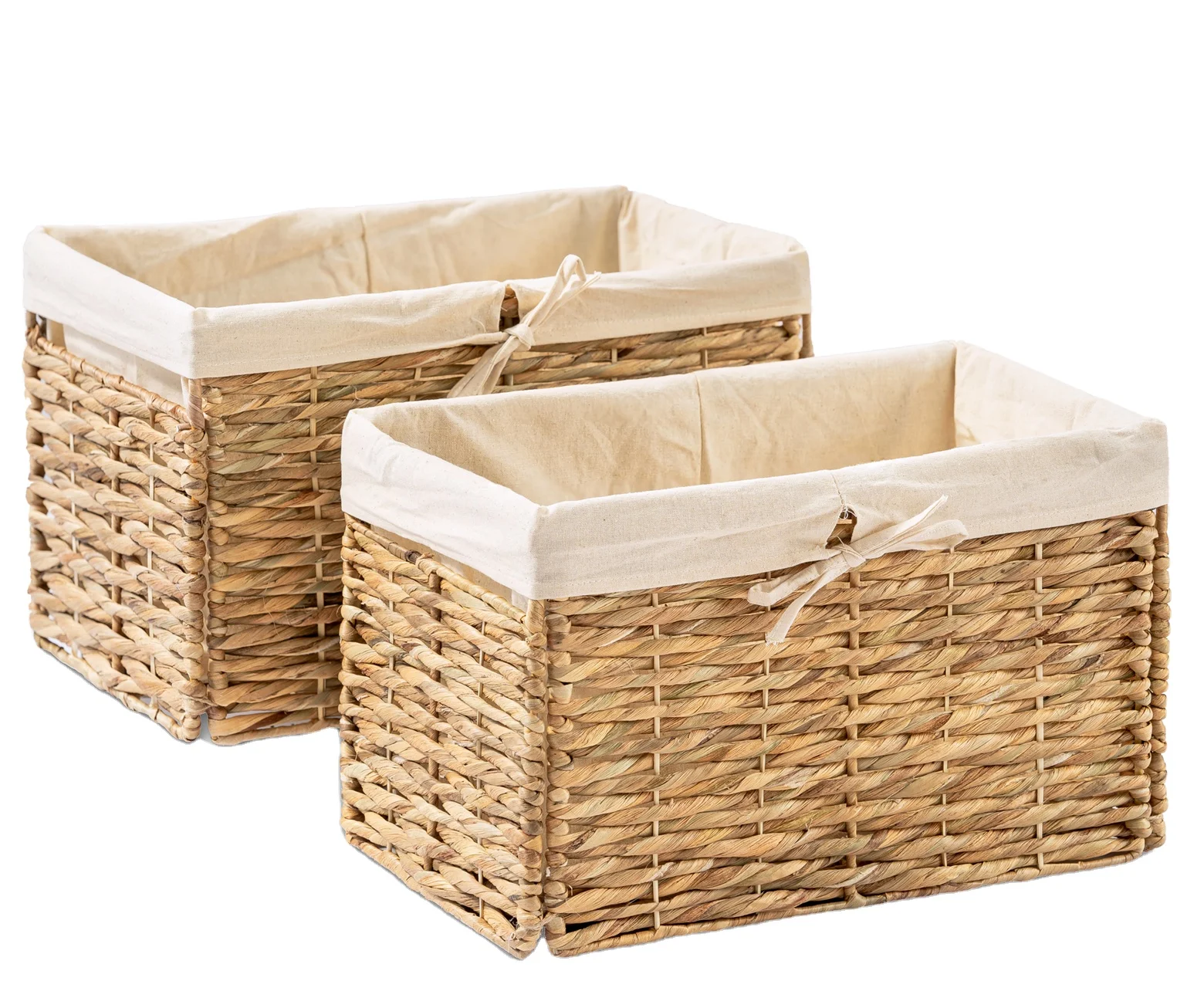 Round Natural Woven Storage Baskets Seagrass Basket Handmade Good Price Large Water Hyacinth Tray With Handles