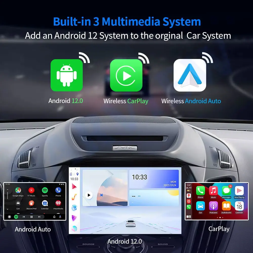 Wooboobox Carplay Ai Box 4 64g Телефон Android 13 Auto Dongle Беспроводной адаптер Netflix стабильная автомобильная игра Smart Magic