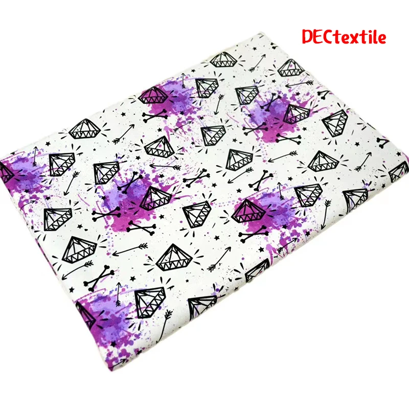 No MOQ custom design printed 95%cotton 5%spandex stretch soft jersey fabric for hometextile baby clothes
