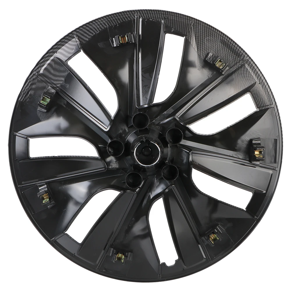 DIY Car Wheel Hub Cap 19 Inch Full Cover Hubcap Black Carbon Fiber Decorative Automotive Accessories For Tesla Model Y 2021 2022