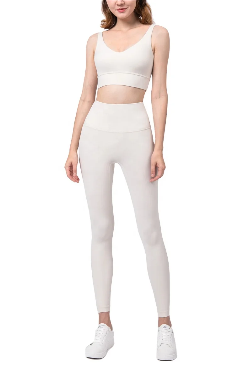 2020 New Women Naked Feeling Lulu lemon Yoga Clothes Sport Fitness Gym Bra + No Awkward Line Legging Sets Women