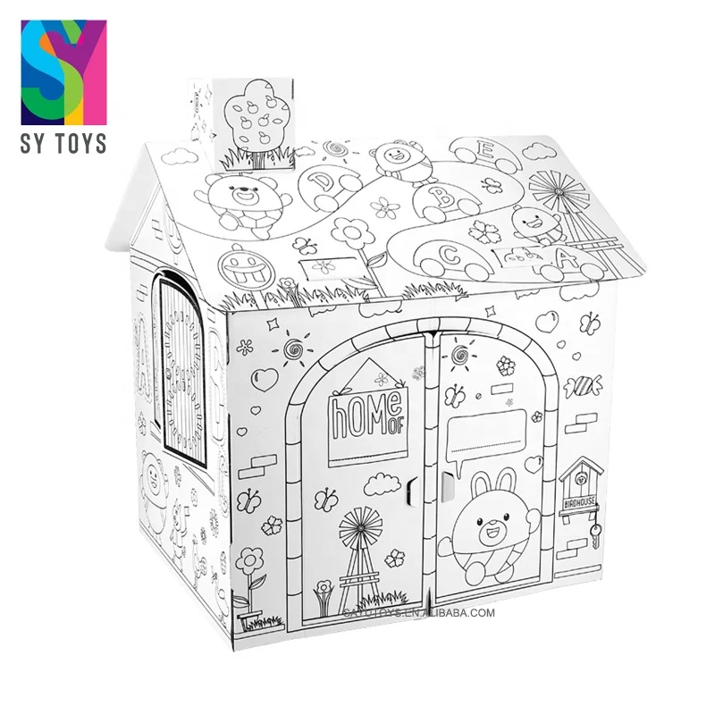 SY Kids DIY Doodle House Playhouse Color Painting Drawing Toy