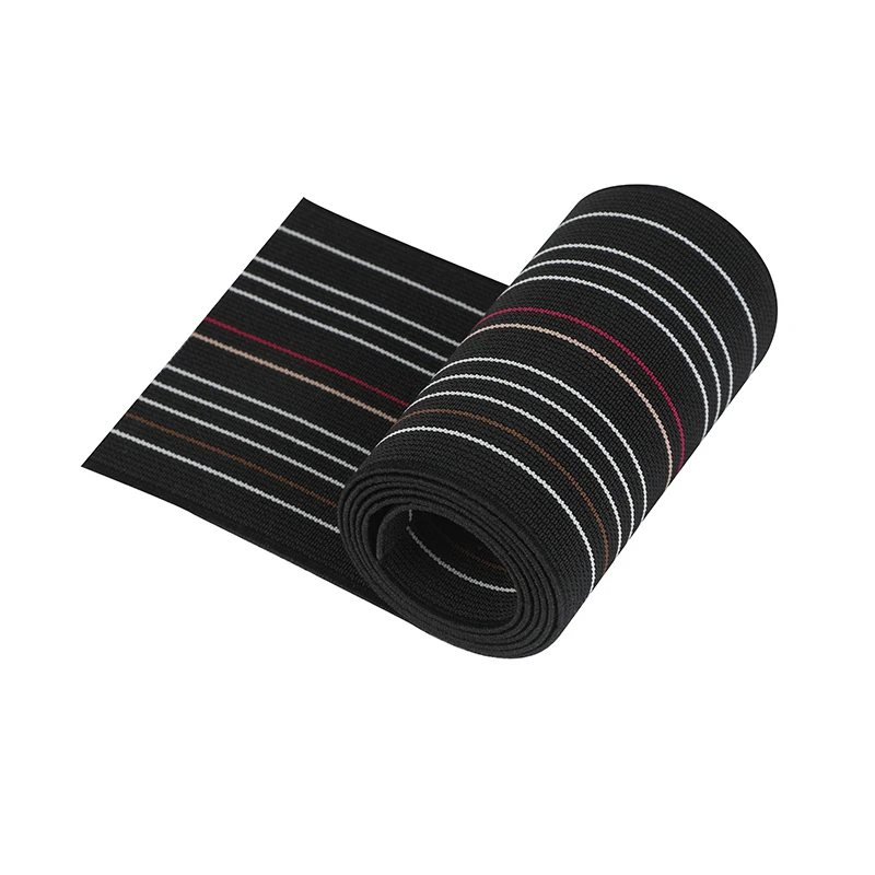 
Custom wholesale fashion super wide stretch jacquard striped webbing 