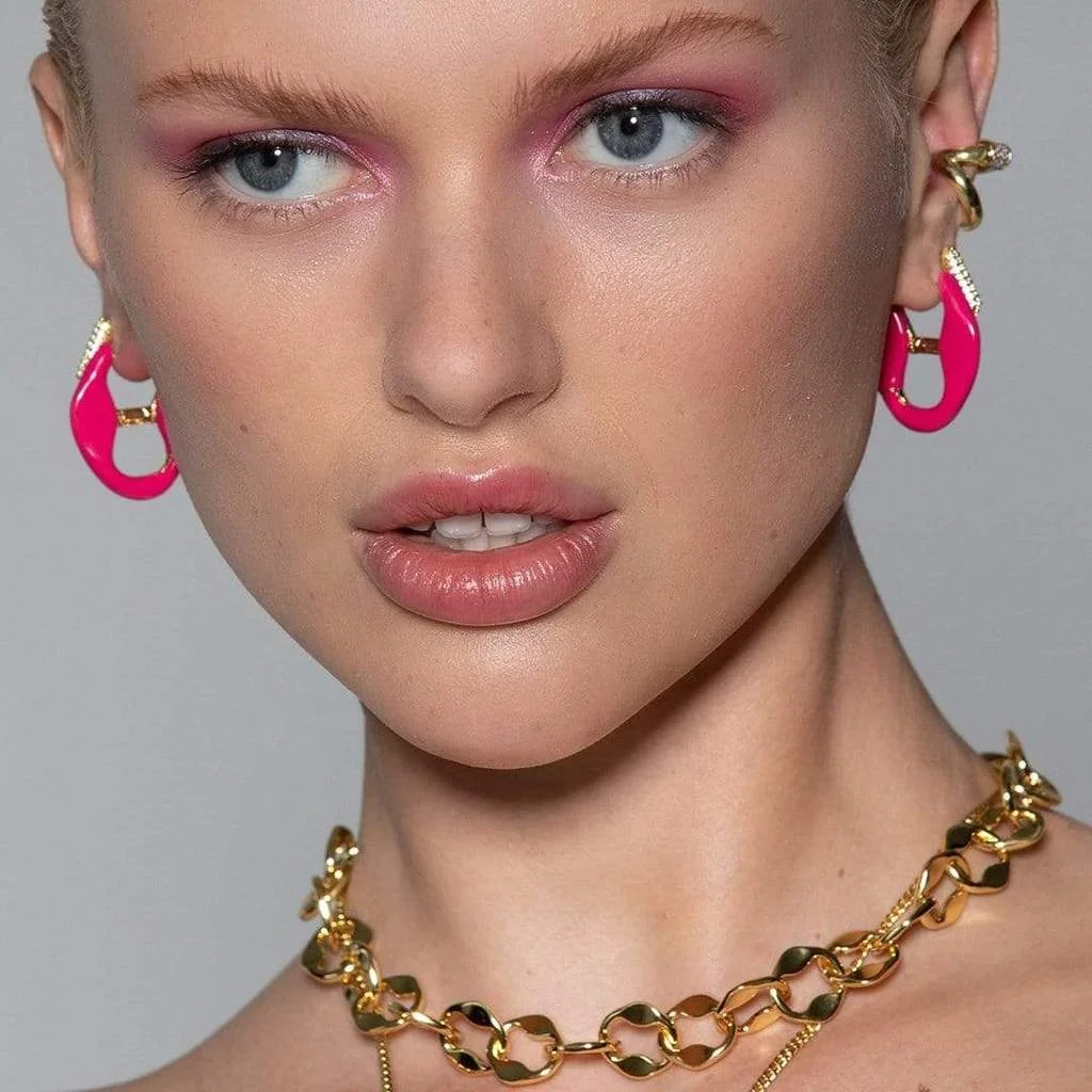 Milskye Fashion New Trendy Rihanna Style Big Large Brass Gold Plated Enamel Earrings