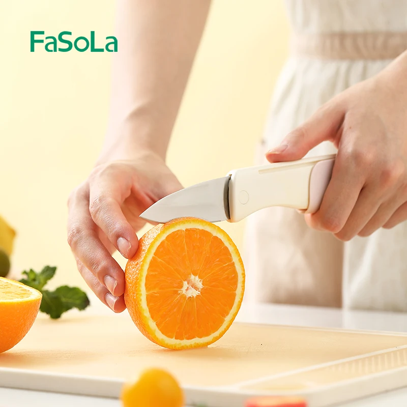 FaSoLa Multi Fruit Peeler Fruit Knife Dual-Use Stainless Steel Vegetable Peeler Folding Outdoor Portable Peeling Kitchen Tool