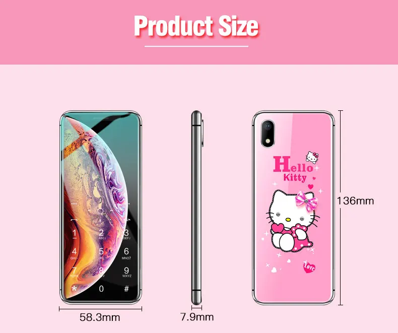 2022 A88 GSM quad band dual sim cartoon designs hello kitty bar mobile mini card phone for kids gifts