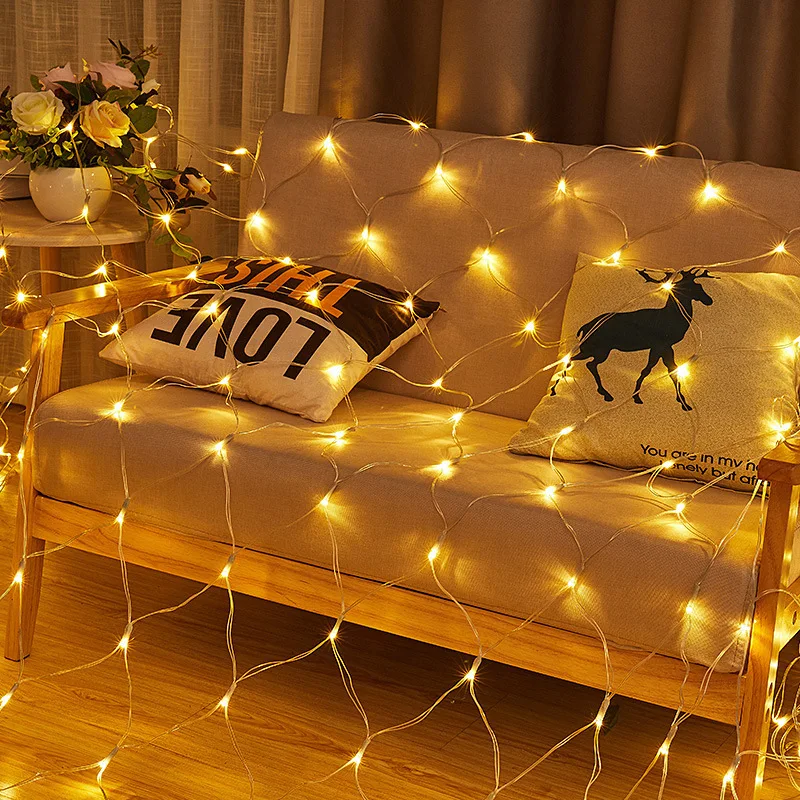 1.5*1.5M 3x2M  6X4M Christmas Net Light Outdoor 8 Modes LED Net Mesh String Light Garden Holiday Party Wedding Fairy Light Garla