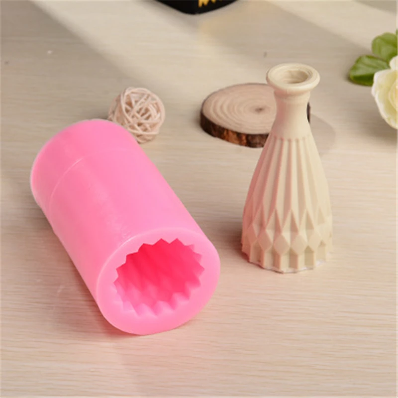 DIY 3D Silicone Flower Pot Molds Vase Concrete Planter Mold Craft Succulent Plant Soap Candle Holder Pot Flower Cement Molds