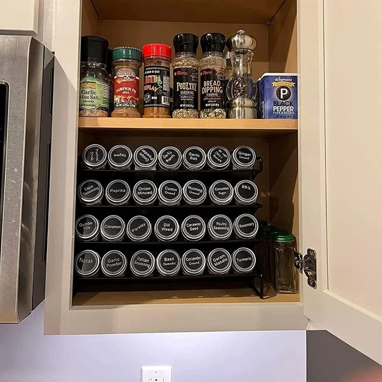 Cabinet Storage Spice Jar Display Shelf for Countertop Seasoning Spice Rack Organizer Kitchen