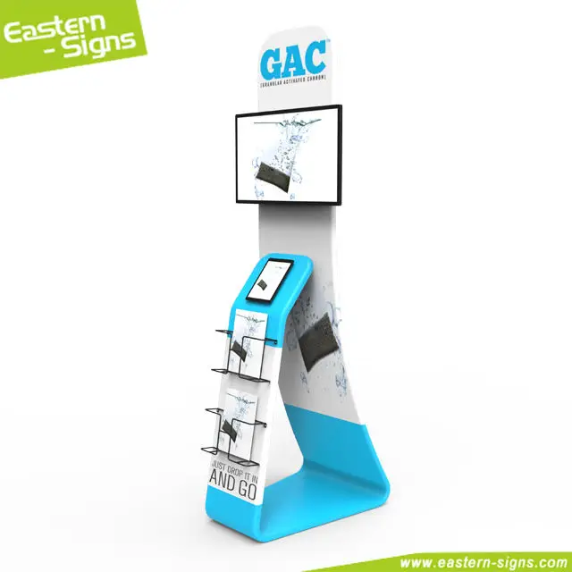 Custom Print Trade Show Display Stand Tension Fabric Tablet /TV Stand IpadSharing Station