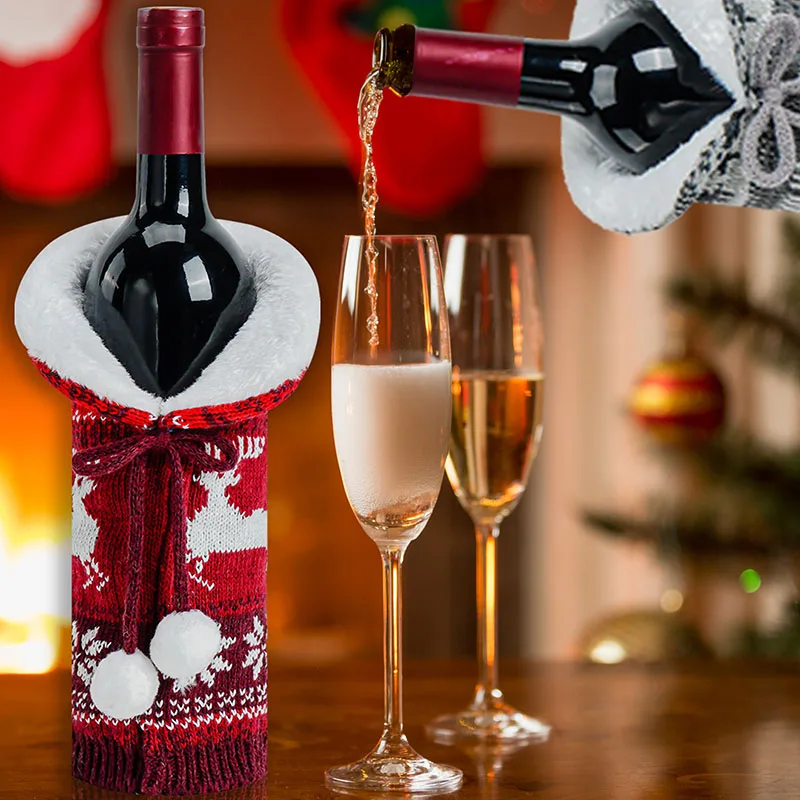 Gorgeous Christmas Decorative Wine Bottle Cover: Elevate Your Party with Festive Vibes and Charm!