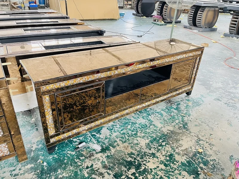 Modern Luxury High Gloss Tv Stand Led Lights Floor Tv Stands Wall Unit Tv Cabinets With Fireplace