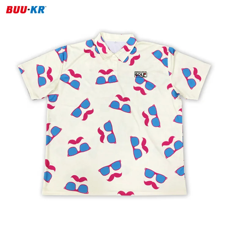 Buker Quick Shipping Custom Sublimation Design Neutral Shades Pattern Polo Shirts