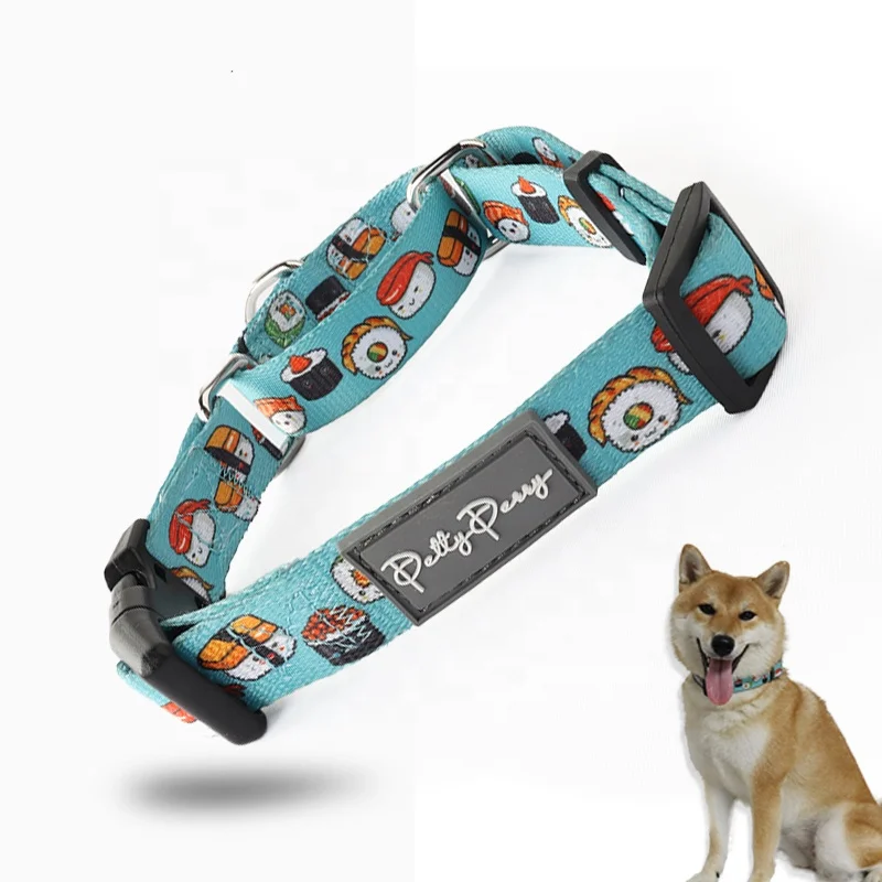 Training & Daily Use Sushi Print Premium Martingale PET Collar Durable & Easy to Clean Nylon Dog Collar with Quick Clip Buckles
