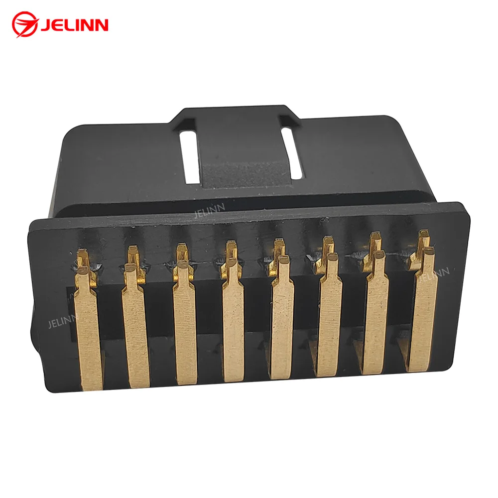OBD 2 OBD2 16pin Male Connector with 90 degree Right Angle Pins Bent towards the Narrow Side