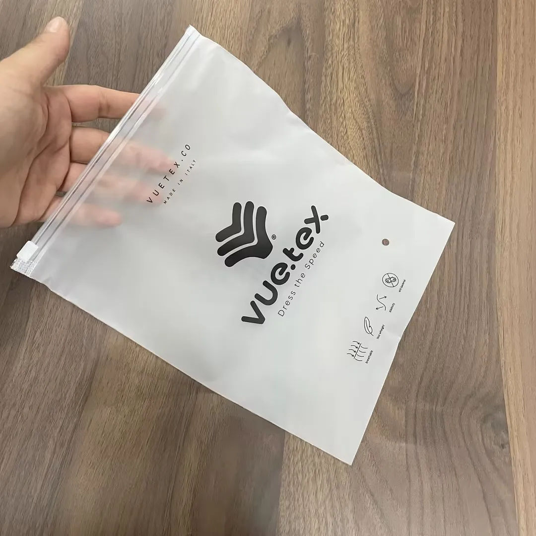 Eco Friendly Zipper Clothes Packaging Frosted Plastic Ziplock Bag Pe Zip Lock Packaging Bag With Your Logo