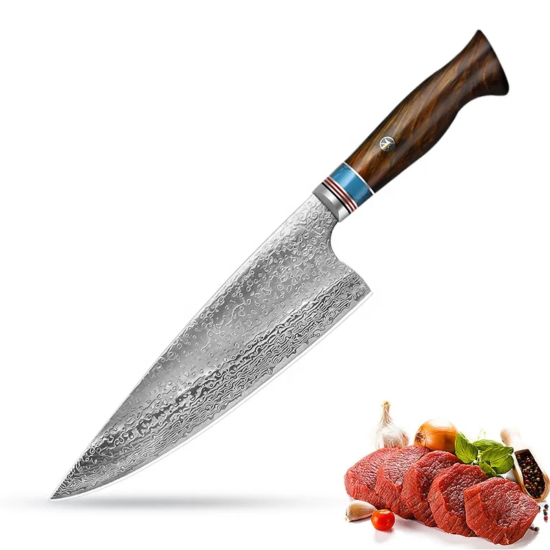 Нож шеф-повара Dalbergia в западном стиле 8 дюймов кухонный нож для мяса vg10 с сердечником овощей из дамасской древесины