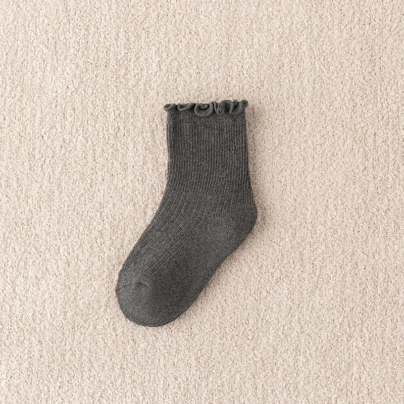 Winter Thick Loop Towel Kids Socks For Girl Boy Cotton Socks  With Weave Edge Korea Style Socks Mono Color