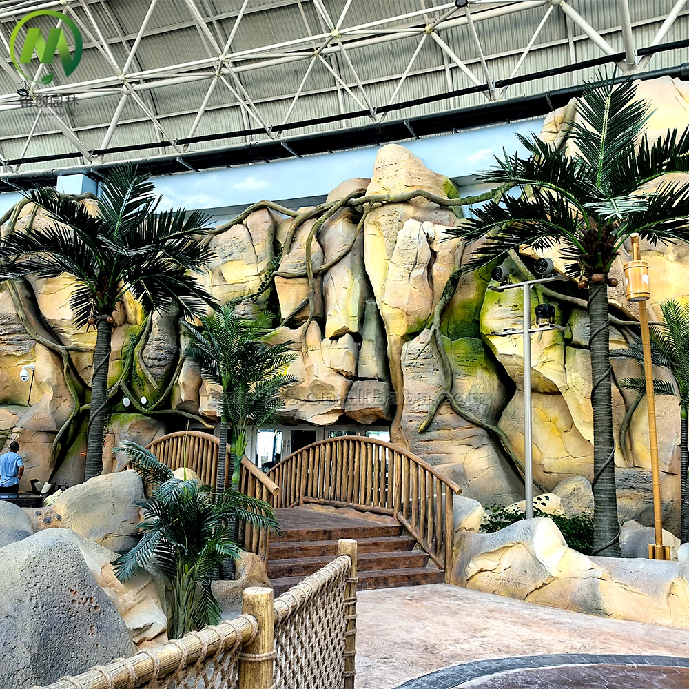 Wholesale Garden Decorative Landscape  Plastic Palm Tree Enduring Topiary Shape Bent Trunk Artificial Coconut Palm Tree