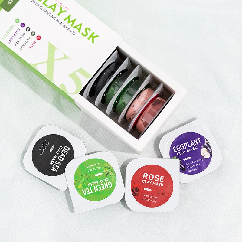 Private Label Portable Fruit Plant Blackhead Remover Clay Mask Deep Cleansing Mud Clay Face Mask