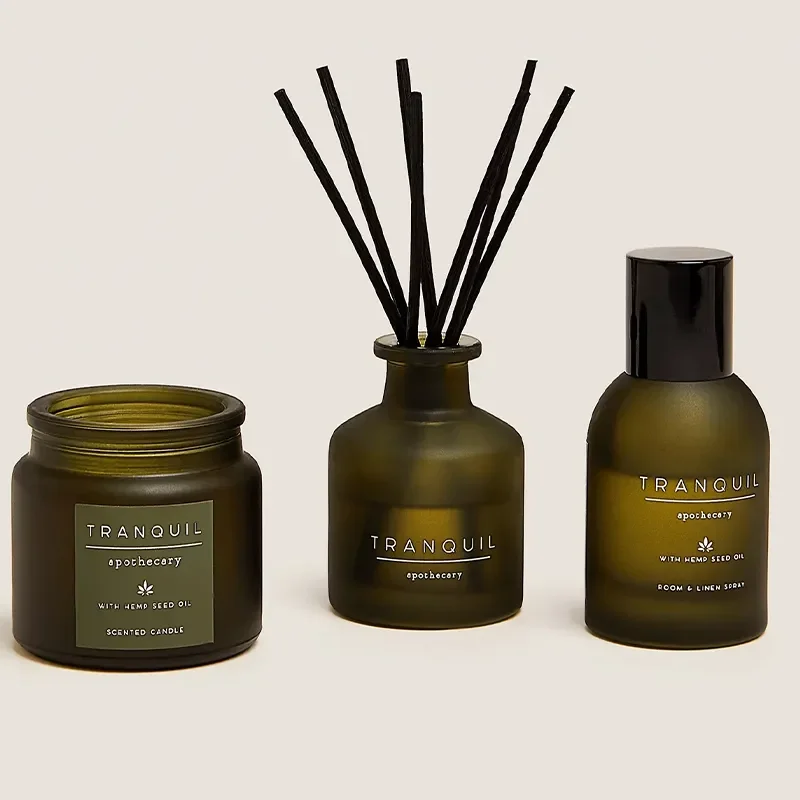 Factory Wholesale private label home decor fragrance luxury high scented candles and reed aroma diffuser gift set