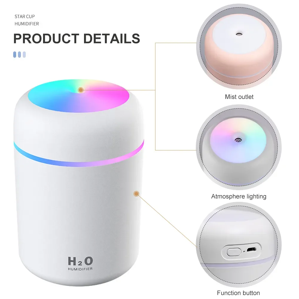 H2o Humidifier For Home Miniature Air Humidifier Aromatherapy Humidifiers Smell Diffusers Aromatic Oasis Car Usb Humidificador